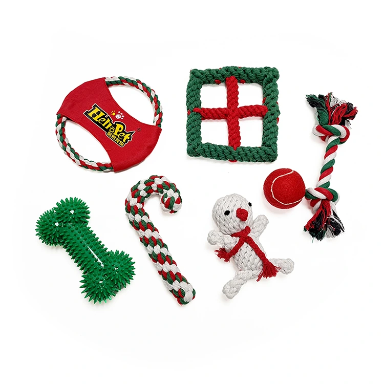 Set Mainan Tali Anjing Krismas